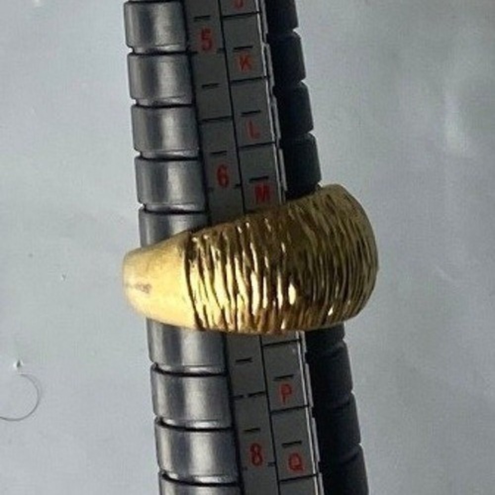 Gold Tone Textured Domed Ring Women's Size 7